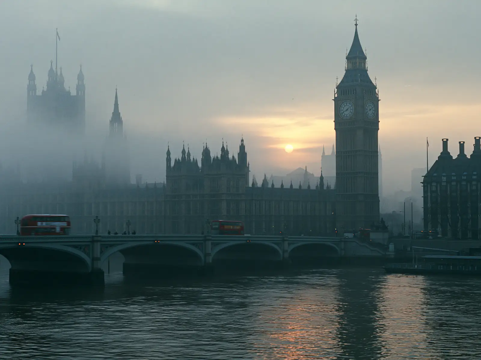 Big Ben in fog