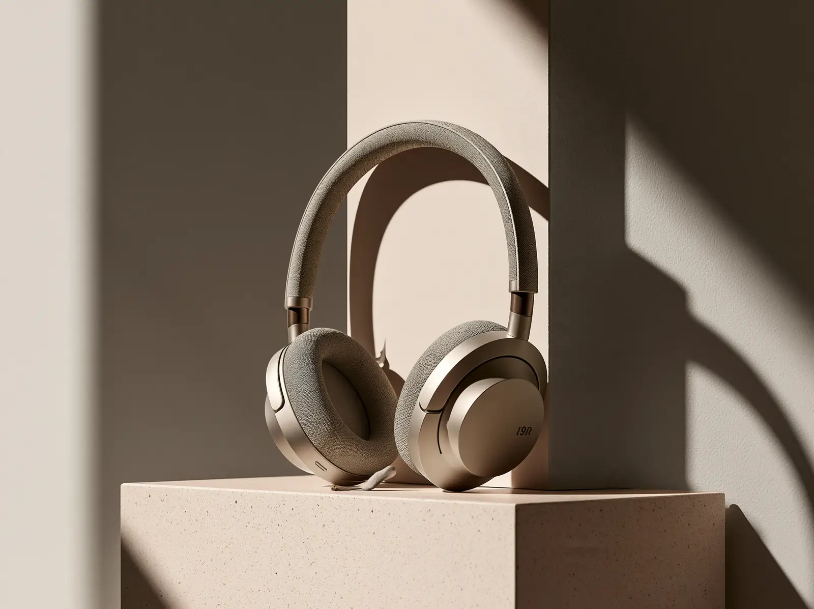 Headphones photographed in a studio
