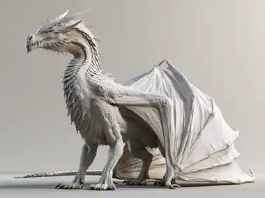 A stylised dragon rendered as a 3D model
