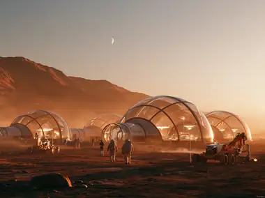 Domed habitats on Mars